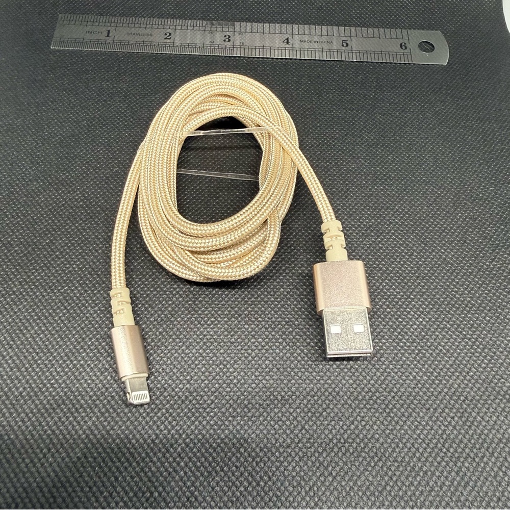Gold Braided USB to USB C Charging Cable